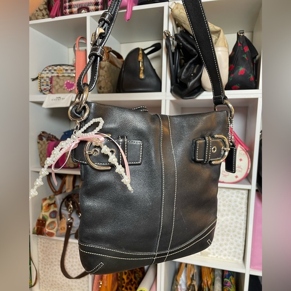 Coach Vintage Black Leather Soho Slim Shoulder Bag 🖤